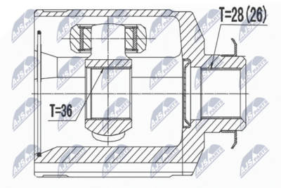 Šarnīru komplekts, Piedziņas vārpsta NTY NPW-HY-528