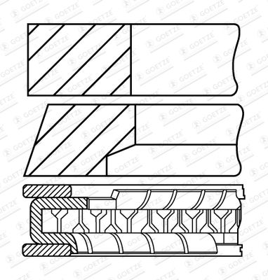 Комплект поршневых колец GOETZE ENGINE 08-780700-10