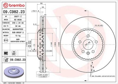 Bremžu diski BREMBO 09.C982.23