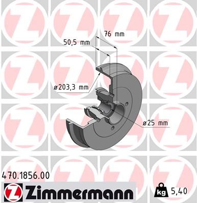 Тормозной барабан ZIMMERMANN 470.1856.00
