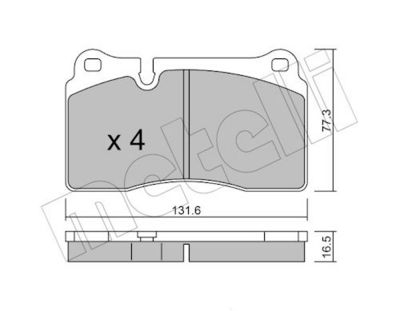Комплект тормозных колодок, дисковый тормоз METELLI 22-0659-0