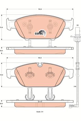 Bremžu uzliku kompl., Disku bremzes TRW GDB1897
