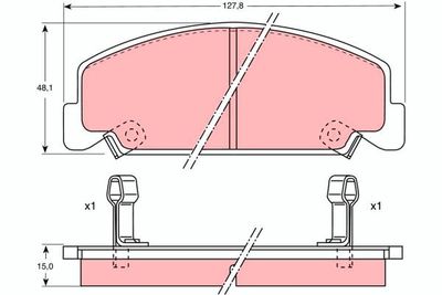 Комплект тормозных колодок, дисковый тормоз TRW GDB764