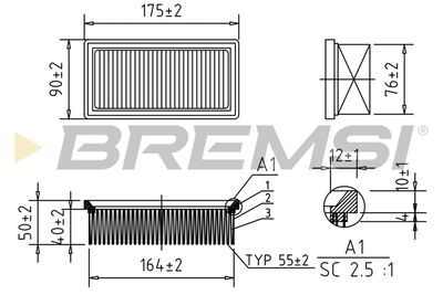 Воздушный фильтр BREMSI FA1388