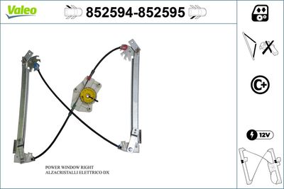 Stikla pacelšanas mehānisms VALEO 852594