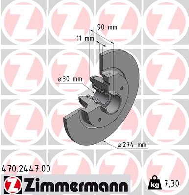 Тормозной диск ZIMMERMANN 470.2447.00