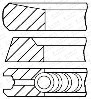Комплект поршневых колец GOETZE ENGINE 08-422805-00