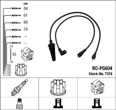 Augstsprieguma vadu komplekts NGK 7374