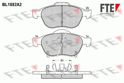 Bremžu uzliku kompl., Disku bremzes FTE 9010467