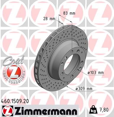 Тормозной диск ZIMMERMANN 460.1509.20