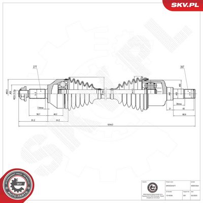 Piedziņas vārpsta ESEN SKV 40SKV363