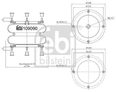 Pneimoatsperes spilvens, Pneimopiekare FEBI BILSTEIN 109090