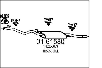 Глушитель выхлопных газов конечный MTS 01.61580