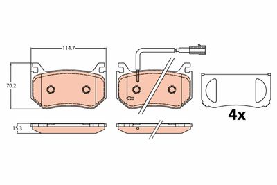 Bremžu uzliku kompl., Disku bremzes TRW GDB2209