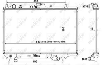 Радиатор, охлаждение двигателя NRF 516511