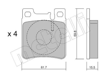 Комплект тормозных колодок, дисковый тормоз METELLI 22-0567-0