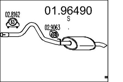 Глушитель выхлопных газов конечный MTS 01.96490