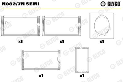 Sadales vārpstas gultnis GLYCO N082/7N SEMI