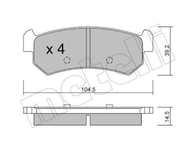 Bremžu uzliku kompl., Disku bremzes METELLI 22-0511-0