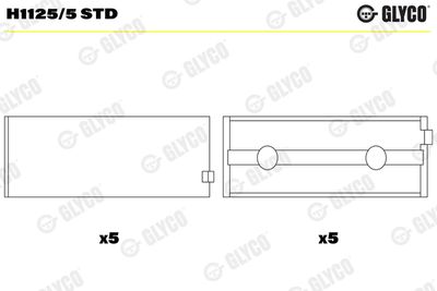 Подшипник коленвала GLYCO H1125/5 STD