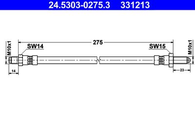 Тормозной шланг ATE 24.5303-0275.3