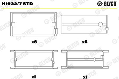 Kloķvārpstas gultnis GLYCO H1022/7 STD