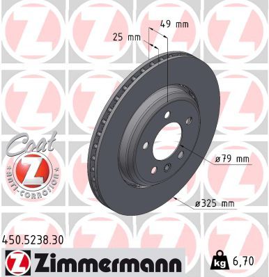 ZIMMERMANN TARCZE HAMULCOWE ZIMMERMANN 450.5238.30