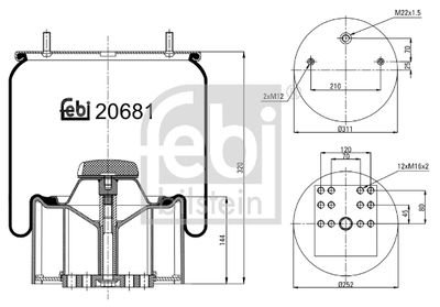 Pneimoatsperes spilvens, Pneimopiekare FEBI BILSTEIN 20681