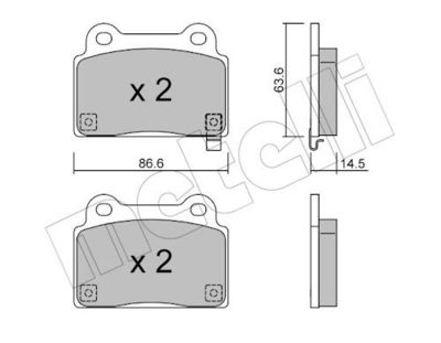 Bremžu uzliku kompl., Disku bremzes METELLI 22-0826-0