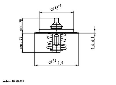 Termostats, Dzesēšanas šķidrums BorgWarner (Wahler) 410396.82D