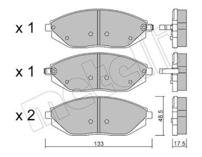 Комплект тормозных колодок, дисковый тормоз METELLI 22-0908-0