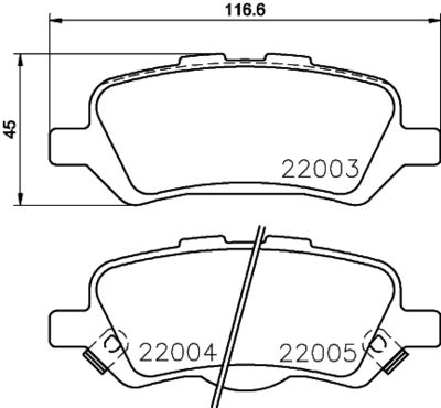 Bremžu uzliku kompl., Disku bremzes HELLA PAGID 8DB 355 023-051