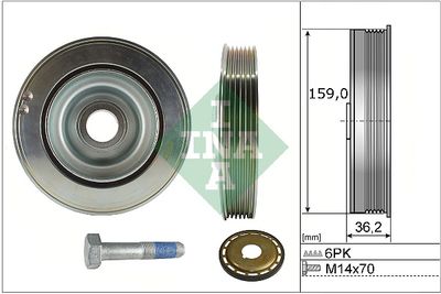 Комплект ременных шкивов, коленчатый вал Schaeffler INA 544 0173 21