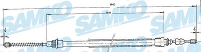 Тросик, cтояночный тормоз SAMKO C0725B