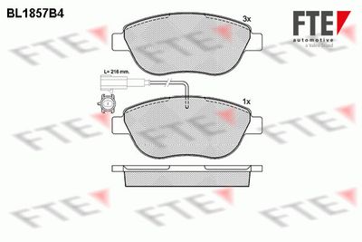 Комплект тормозных колодок, дисковый тормоз FTE 9010433