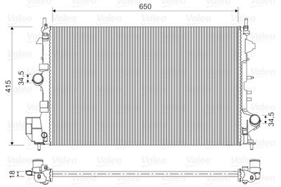 Радиатор, охлаждение двигателя VALEO 734982