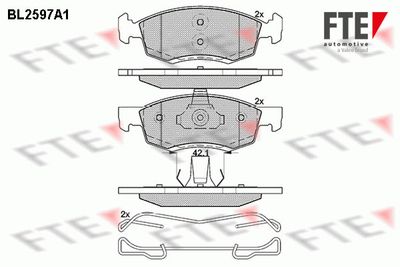 Bremžu uzliku kompl., Disku bremzes FTE 9010848