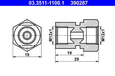 Адаптер, трубопровод тормозного привода ATE 03.3511-1100.1