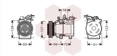 Компрессор, кондиционер VAN WEZEL 8200K160