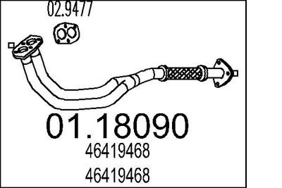 Труба выхлопного газа MTS 01.18090