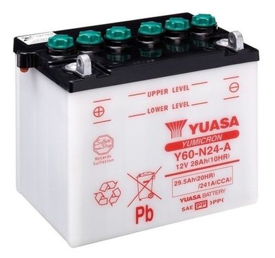 Startera akumulatoru baterija YUASA Y60-N24-A