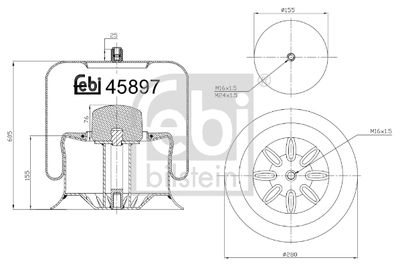 Pneimoatsperes spilvens, Pneimopiekare FEBI BILSTEIN 45897