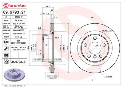 Bremžu diski BREMBO 09.9793.21