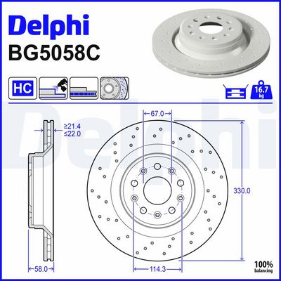 Тормозной диск DELPHI BG5058C