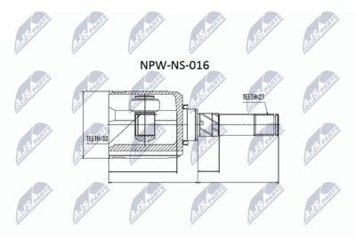 Šarnīru komplekts, Piedziņas vārpsta NTY NPW-NS-016