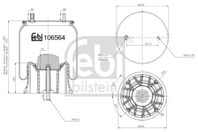 Pneimoatsperes spilvens, Pneimopiekare FEBI BILSTEIN 106564