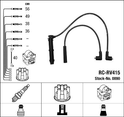 Augstsprieguma vadu komplekts NGK 0890