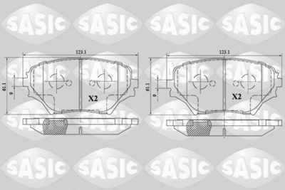 Комплект тормозных колодок, дисковый тормоз SASIC 6216082