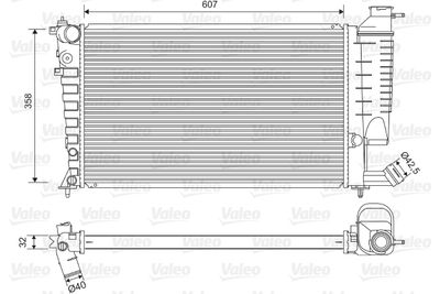 Радиатор, охлаждение двигателя VALEO 732520