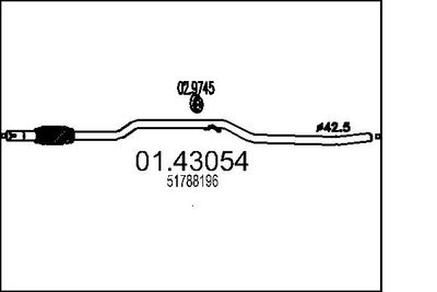 Труба выхлопного газа MTS 01.43054